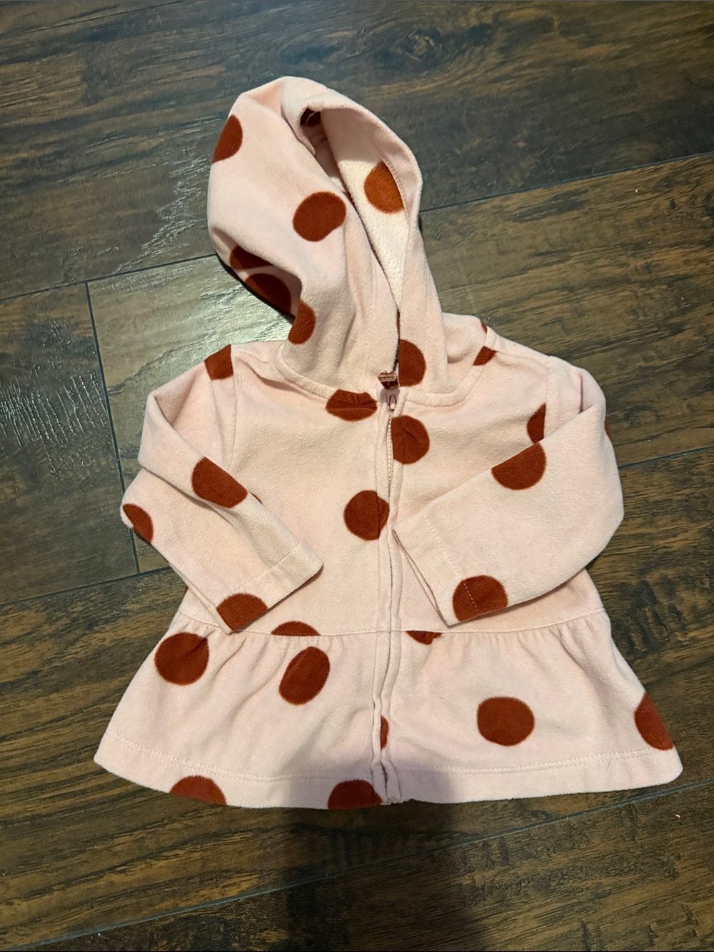 Polka dots Hooded Sweater pink